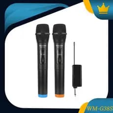 Microfone Profissional De Karaokê Uhf Portátil Duplo Sem Fio Para Videoke