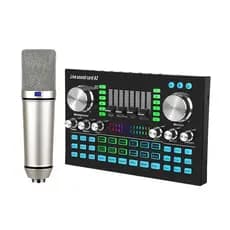Conjunto De Placa De Som Bluetooth live Com Microfone Condensador Para Transmissão Ao Vivo E Gravação De Canto