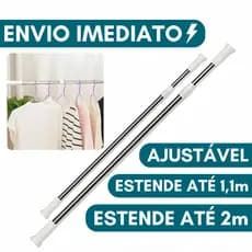 Porta Cortina Multiuso Box Varão Bastão Para Banheiro de Extensível Universal Ajustável