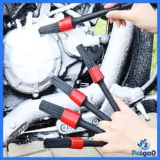 Kit 5 Pincel Roda Lavagem Detalhada Limpeza Automotiva Residencial