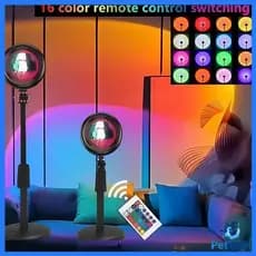 Luz de LED Projetor Noturno com Projetor de Luz de Pôr-do-Sol para Decoração de Quartos de Dormir