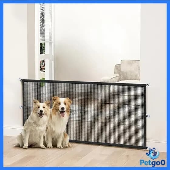 Cerca para Cães e Gatos Tela de Proteção para Portas Removível Premium Pet