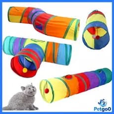 Túnel Interativo para Gatos e Cães: Labirinto Colorido, Dobrável, Fácil de Armazenar e Lavável