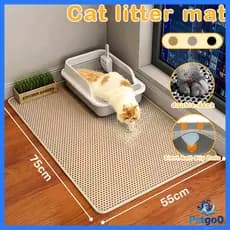 Tapete Limpa Patas Gato Grande 55x75cm | Coletor de Areia Anti Sujeira - Ideal para Caixa de Areia