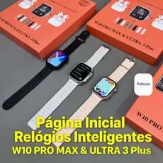 W10 Pro Max & Ultra 3 Plus com 2 Smartwatches Fone I13 Sem Fio e 8 Pulseiras Exclusivas para Monitoramento de Saúde e