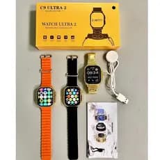 Entrega Expressa À Prova De Choque 2025 C9 Ultra 2 Ouro Smartwatch Relógio Inteligente NFC Sem Fio Bluetooth Feminino