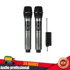 Microfone Sem Fio Profissional UHF Portátil Dinâmico Recarregável Para Karaokê
