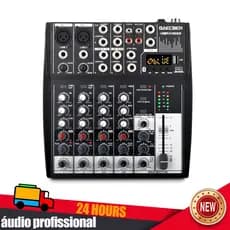 mixer De Áudio Profissional De 4 Canais Com Efeito Invertido Bluetooth Integrado Para Apresentações Em Palco