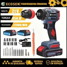 21V /16.8V Parafusadeira parafuso broca 2 bateria brushless broca ferramenta
