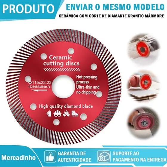 Kit2/3/5 Disco de Corte Diamantado Porcelanato 115mmx22mm/105x20mm - 1,4mm A qualidade Super Fino Diamantado