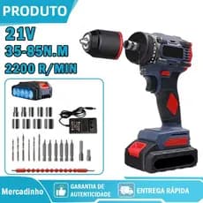 Furadeira Elétrica Sem Escova Com Bateria De Lítio 21v Duas Baterias