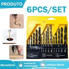 Jogo Kit De Brocas 16 Peças Madeira Metal Concreto