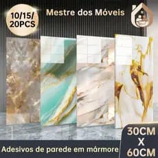 10/15/20PCS Adesivos de Parede Adesivas 3D Mármore Placas Adesivas 60x30cm