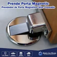 1/2/4 Unidades Prendedor Porta Magnético Slim Adesivo Aço Inox Cromado Batente Trava Porta Segurador Imã Forte