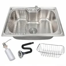 Cuba Gourmet Pia Cozinha Aço Inox 304 60x42 e 50x40cm com Acessórios