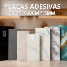 Kit 10/20/30 Placas de Parede Adesivas Mármore 3D Decoração 30 x 60cm Lavável