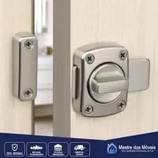 Fechadura Trava De Segurança liga de zinco Porta De Aço Inox Tranca Anti Roubo Fácil instalação Prata