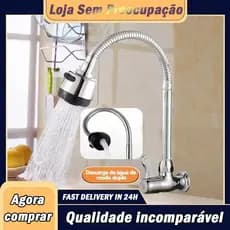 Torneira Tubo Flexível Parede Cozinha Torneira para Pia de Cozinha Gourmet Flexível Cozinha Parede Luxo ABS