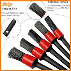 Kit 5 Pincel Roda Lavagem Detalhada Limpeza Automotiva Residencial