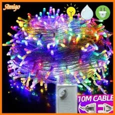 Pisca Pisca Natal 10M Luz Colorida 100 Leds 110V - Decoração Árvore, Janela & Festa | Multiuso e Fácil Instalação