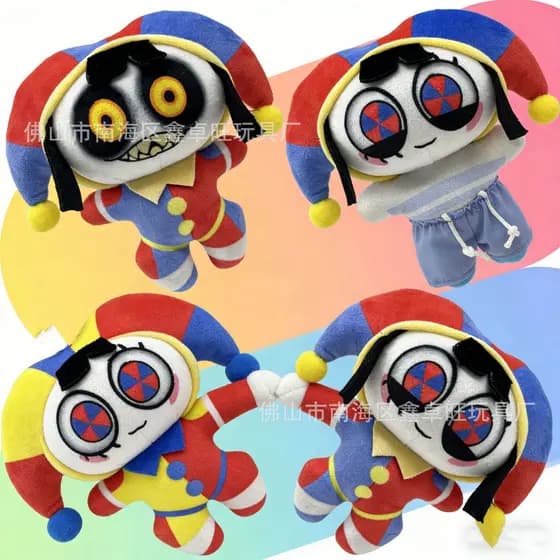 Novo produto número mágico circo Pomny Harley Quinn boneca pingente brinquedo de pelúcia, adequado para crianças macio p