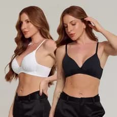 Kit 2 Sutiãs Femininos Com Bojo Soft Sem Aro Sustentação Conforto Diário
