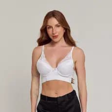 Sutiã Feminino com Bojo e Detalhe em Renda