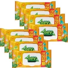 Kit Com 8 Lenço Umedecido Turminha Do Rex Leve 120 Pague 100 Unidades
