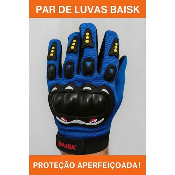 Luva Moto Bicicleta Patinete Skate Bike Elétrica Ajuste De Velcro Proteção De Plástico Palma Da Mão Emborrachada