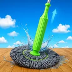 Esfregão Mop 2 em 1 com sistema de desidratação giratório automático ideal para limpeza de piso casa