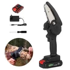 Mini Moto Serra Elétrica A Bateria Lítio 48v Bivolt Portátil Corta Tudo