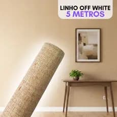 Papel de Parede Linho Marrom Autocolante 1 Rolo Ambientes Sofisticados Modernos 5M 45CM
