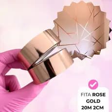 Fita Rose Gold Lisa 20M 2CM Autocolante Removível Uso Em Paredes Colagens Tetos Pisos Decorações Festas