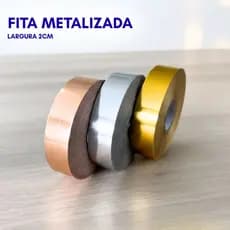 Fita Metalizada Dourada Rose Prata Largura 2CM Adesiva Ideal P/ Casa Decor Colagens