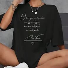 Camiseta Unissex Frase Chico Xavier Espirita Espiritismo Algodão Envio Imediato Qualidade Premium