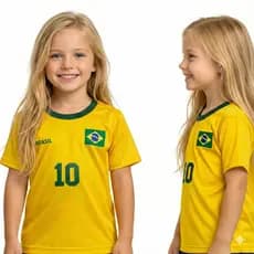Camiseta do Brasil Feminino Criança Infantil