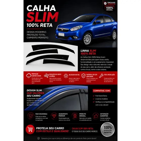 CALHA GRAND SIENA SLIM 2012 ATÉ 2026...