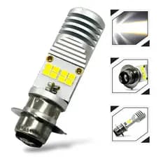 Lâmpada Farol Led M5 H6 Biz 110i 125 Pop 100 Bros Scooters Prata Branco-frio
