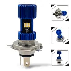Lâmpada Led Moto H4 Modelo Strobo 7000k Alta Potência Branca - Branco-frio - H4 - Azul