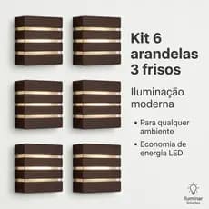 06 Un Arandela Luminária 3 Frisos 3 Focos + lâmpada Led G9 5w Para decoração Piscinas Muros Paredes
