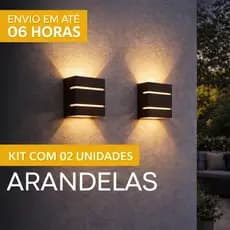 Kit 2un Arandela Slim Luminária 2 Focos 2 Frisos para decoração Jardins Parede Piscinas Muros sacada