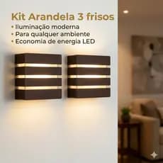 Kit 2 Arandelas Luminária 3 Frisos 3 Focos + lâmpada Led G9 5w  P/ decoração Piscinas Muros Paredes
