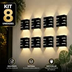Kit 8 Arandela Luminária Slim Externa Interna 6 Frisos Moderna Apartamento Casa Corredores Jardim
