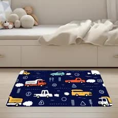 Tapete Avulso Infantil para Porta Entrada Quarto ANTIDERRAPANTE EMBORRACHADO Carrinhos Carros 03