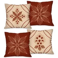 Kit 4 Capas de Almofada Decorativa 45X45cm Cor Terra Cota