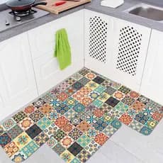 KIT com 3 Tapetes para Cozinha ANTIDERRAPANTE EMBORRACHADO com Estampa Digital Modelos 09