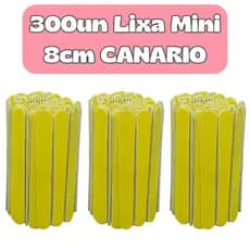 Kit 300 Mini Lixas Canário 8cm – Manicure Pedicure Profissional Descartável Atacado Unha