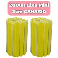 Kit 200 Mini Lixas CANÁRIO 8cm – Manicure Pedicure Unha Profissional Descartável Atacado