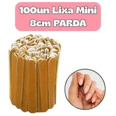 100 Un Lixa Manicure MINI PARDA 8 Cm Descartavel Manicure Pedicure Estética Salão de Beleza Spá