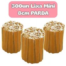 Kit com 300un Mini Lixa de Unha 8cm PARDA – Descartável, Uso Profissional, Ideal para Manicure e Pedicure